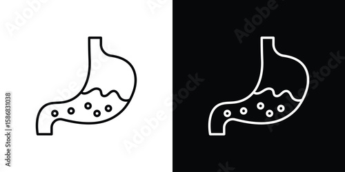 Stomach with Liquids icon for Apps. Icon Design Template.