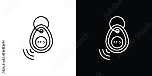 RFID key tag icon for Apps. Icon Design Template.