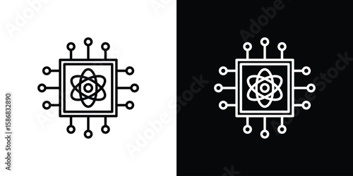 Quantum computing icon for Apps. Icon Design Template.