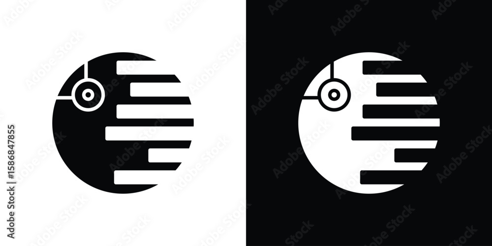 Death star icon symbol sign, vector, eps 10