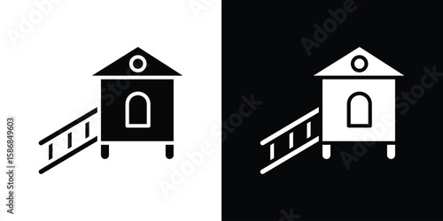 Chicken coop icon symbol sign, vector, eps 10