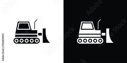 Bulldozer icon symbol sign, vector, eps 10