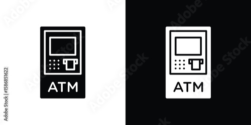 ATM machine icon symbol sign, vector, eps 10