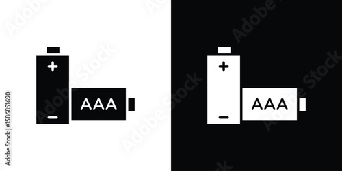 AAA battery icon symbol sign, vector, eps 10