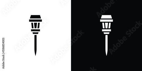 Solar Garden Light lamp icon symbol sign, vector, eps 10