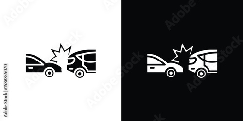 Rear end collision icon symbol sign, vector, eps 10