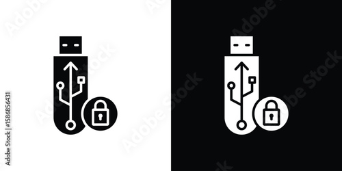 Pendrive security icon symbol sign, vector, eps 10
