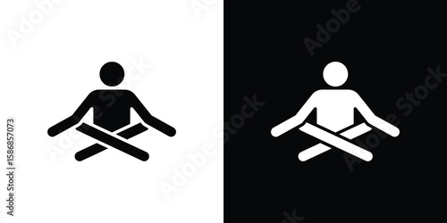 Meditating icon symbol sign, vector, eps 10