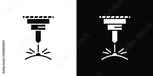 Laser machine icon symbol sign, vector, eps 10