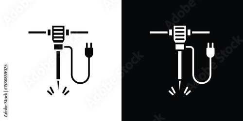 Hydraulic breaker icon symbol sign, vector, eps 10