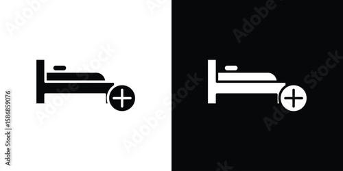 Hospital bed icon symbol sign, vector, eps 10