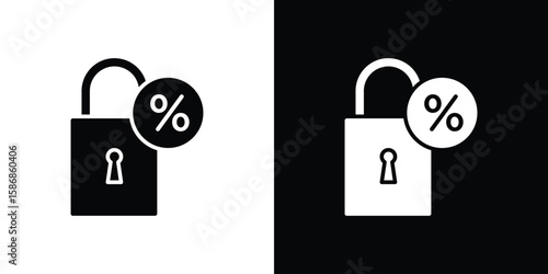 Fixed rate mortgage icon symbol sign, vector, eps 10