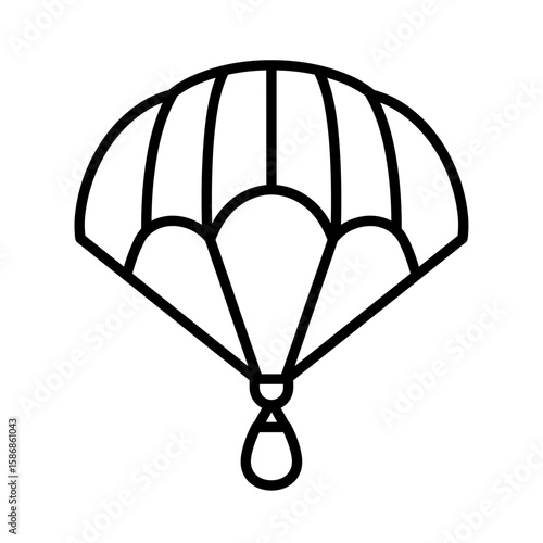 Minimalist black and white vector icon of a speed parachute for training  