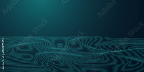 Digital technology speed connect blue green background, cyber nano information, abstract communication, innovation future tech data, internet network connection, Ai big data, line dot illustration