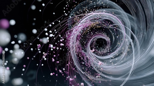 Elegant Abstract Swirl with Floating Particles and Soft Colors