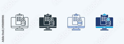 Data Monetization Multiple Style Icon Collection