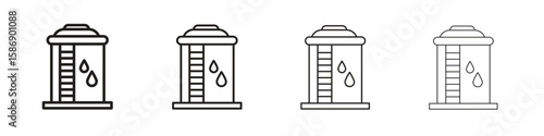Water tank icon simple black vectors pack. Design infographic element