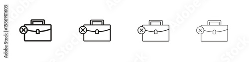 Unemployment icon simple black vectors pack. Design infographic element