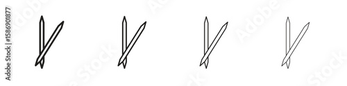 Toothpick icon simple black vectors pack. Design infographic element