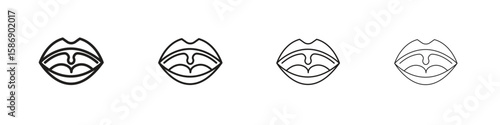 Tonsillitis icon simple black vectors pack. Design infographic element