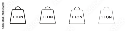 Tonne icon simple black vectors pack. Design infographic element