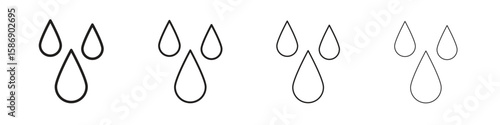 Tear drop icon simple black vectors pack. Design infographic element