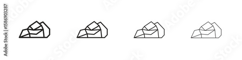 Stone icon simple black vectors pack. Design infographic element