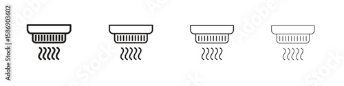 Smoke detector icon simple black vectors pack. Design infographic element
