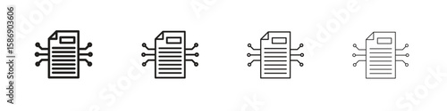 Smart contract icon simple black vectors pack. Design infographic element