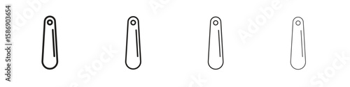 Shoehorn icon simple black vectors pack. Design infographic element