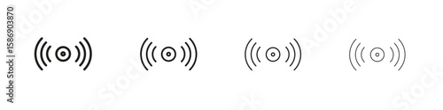 Sensor icon simple black vectors pack. Design infographic element