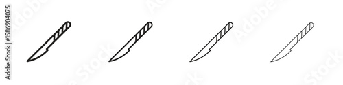 Scalpel icon simple black vectors pack. Design infographic element