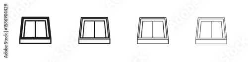 Roof window icon simple black vectors pack. Design infographic element