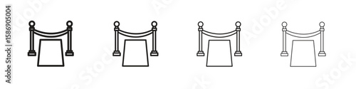 Red carpet icon simple black vectors pack. Design infographic element