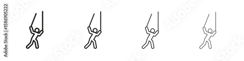 Puppet icon simple black vectors pack. Design infographic element