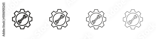 Productivity tools icon simple black vectors pack. Design infographic element