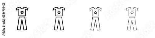 Pijama icon simple black vectors pack. Design infographic element