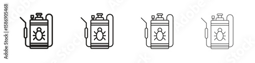 Pesticide icon simple black vectors pack. Design infographic element