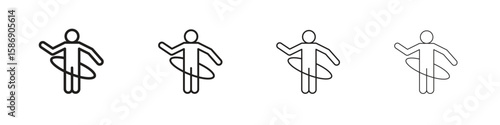 People Hula hop icon simple black vectors pack. Design infographic element
