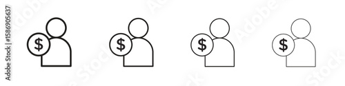 Personal loan icon simple black vectors pack. Design infographic element