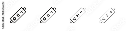 Mezuzah icon simple black vectors pack. Design infographic element
