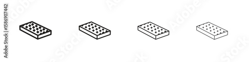 Mattress icon simple black vectors pack. Design infographic element