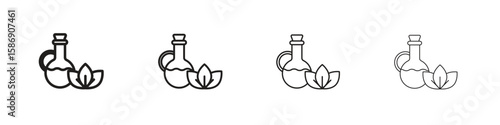 Massage oil icon simple black vectors pack. Design infographic element