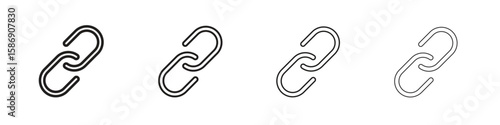 Link icon simple black vectors pack. Design infographic element