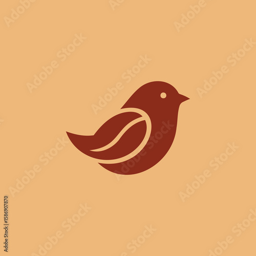 x salon logoA minimalist and elegant logo design featuring a stylized brown bird with a simple, clean aesthetic. 