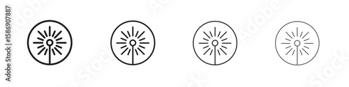 Laser beam icon simple black vectors pack. Design infographic element