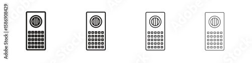 Intercom icon simple black vectors pack. Design infographic element