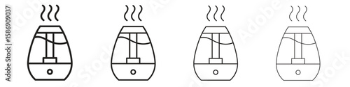 Humidifier icon simple black vectors pack. Design infographic element