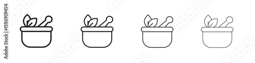 Herbal medicine icon simple black vectors pack. Design infographic element