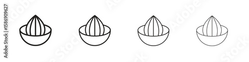 Hand Juicer icon simple black vectors pack. Design infographic element